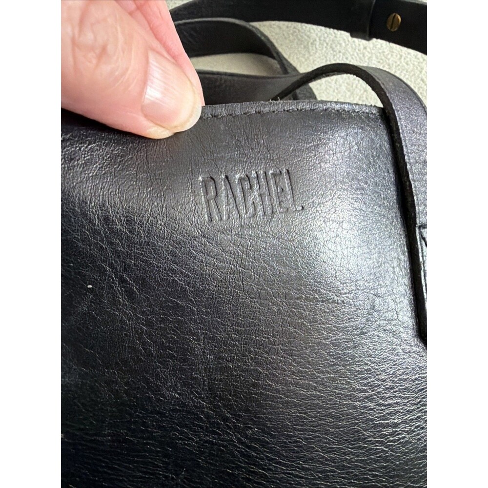 Madewell Black Leather Transport Tote Bag w/Strap Medium Size Zip Top Purse READ - Picture 6 of 8